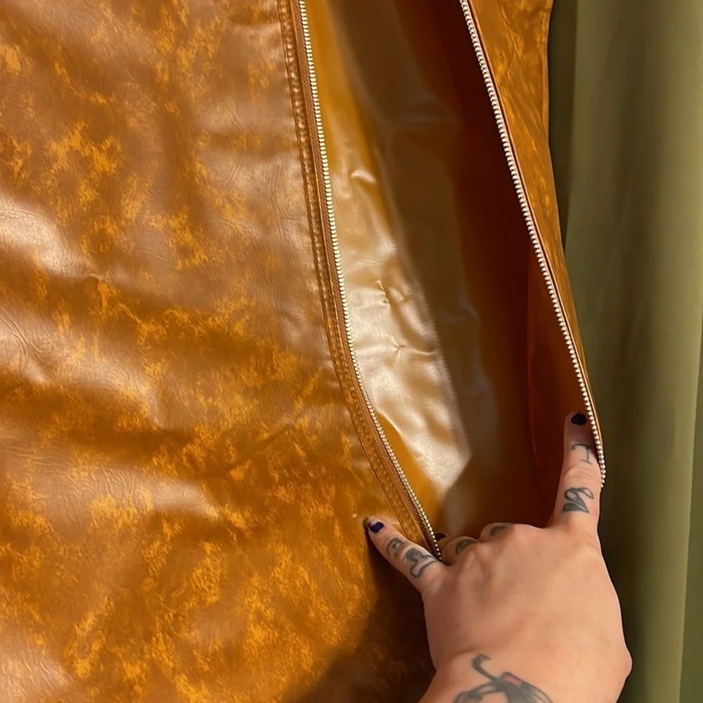 Vintage Vinyl Faux Leather Garment Bag Vintage Leather Hanging Garment Bag